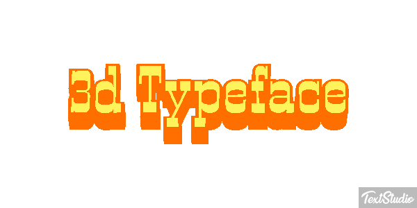 3d Typeface Efeito do texto