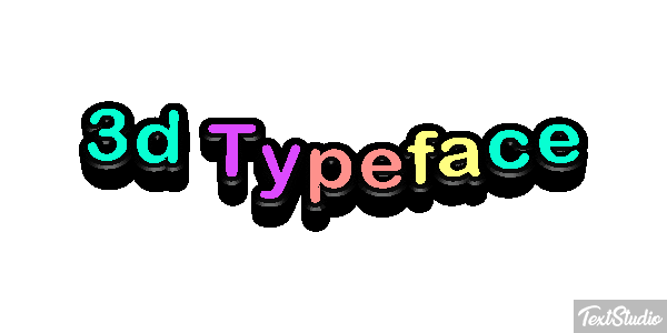 3d Typeface Efeito do texto