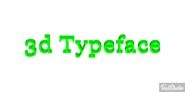 3d Typeface Efeito do texto