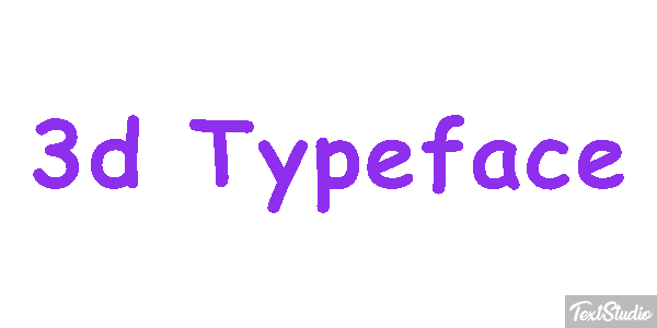 3d Typeface Efeito do texto
