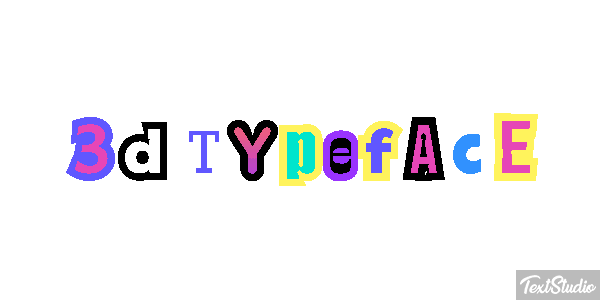 3d Typeface Efeito do texto