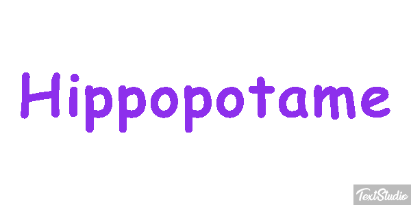 Hippopotame Effet de texte