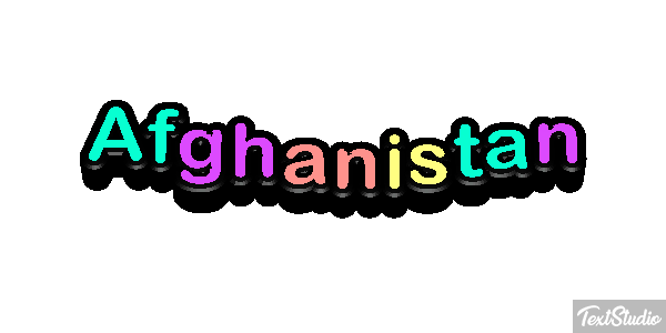 Afghanistan Text effect