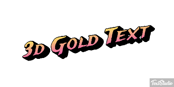 3d Gold Text Effetto testo