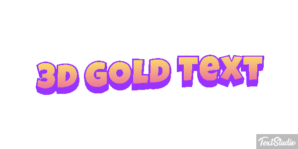 3d Gold Text Effetto testo