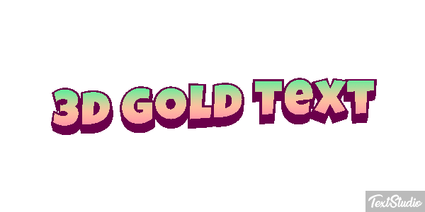 3d Gold Text Effetto testo