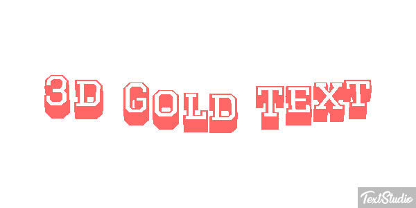 3d Gold Text Effetto testo