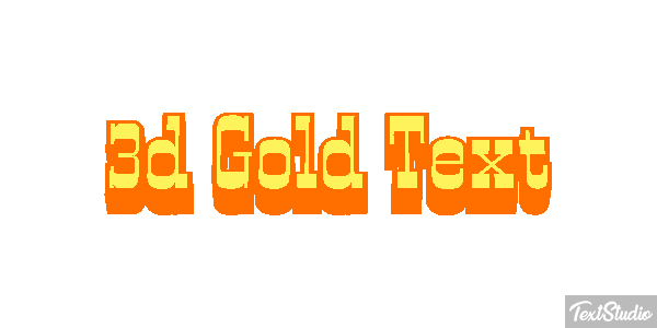 3d Gold Text Effetto testo