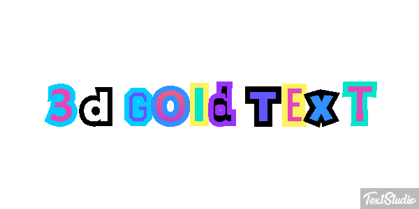 3d Gold Text Effetto testo