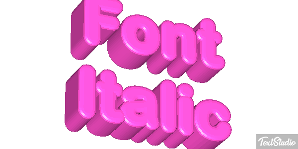 Font Italic Text effect