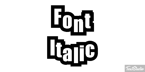 Font Italic Text effect