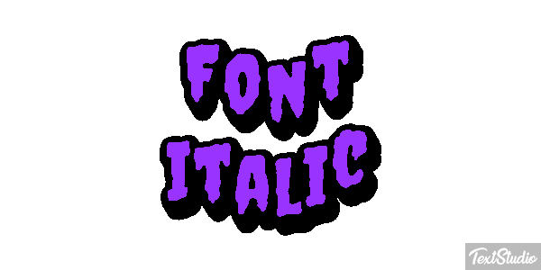 Font Italic Text effect