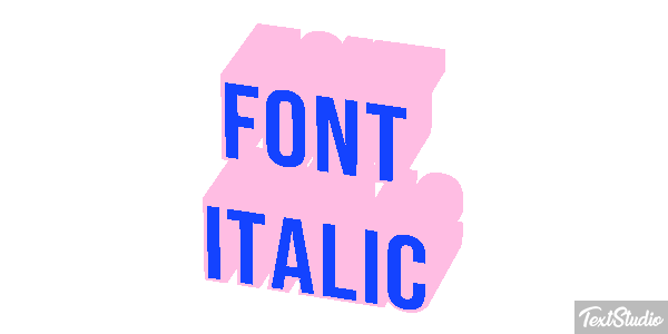 Font Italic Text effect