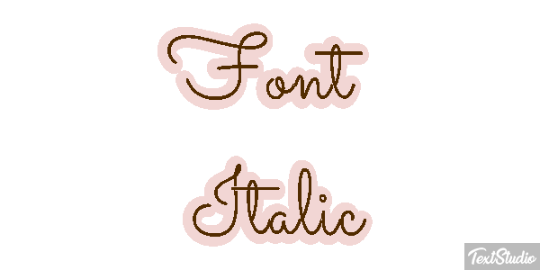 Font Italic Text effect