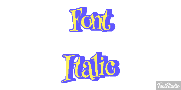 Font Italic Text effect