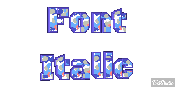 Font Italic Text effect