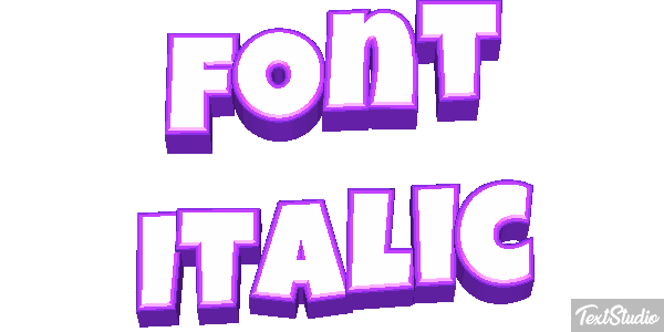 Font Italic Text effect