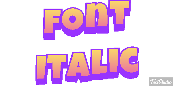 Font Italic Text effect