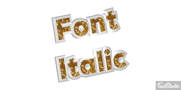 Font Italic Text effect