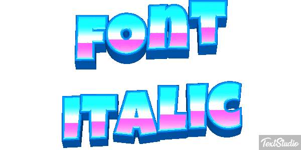 Font Italic Text effect