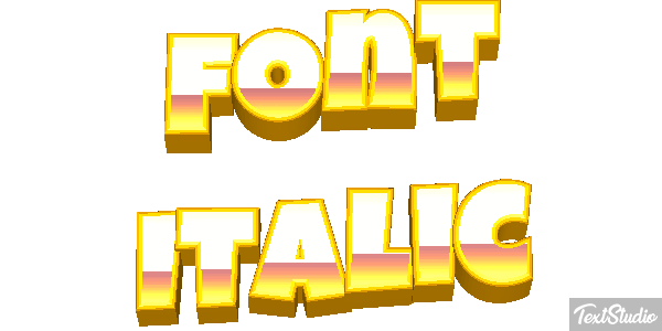 Font Italic Text effect