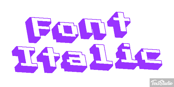 Font Italic Text effect