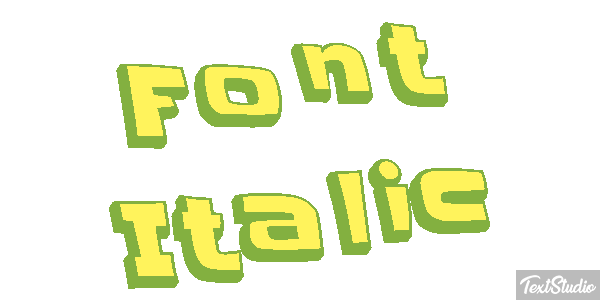 Font Italic Text effect
