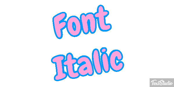 Font Italic Text effect