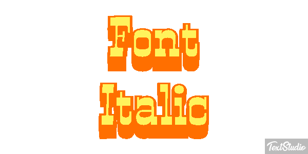 Font Italic Text effect