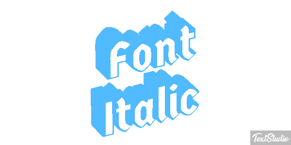 Font Italic Text effect