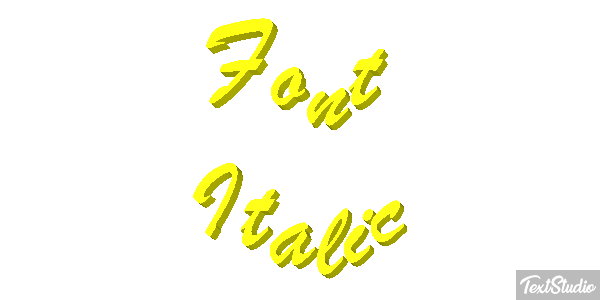 Font Italic Text effect