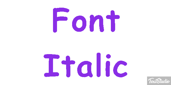 Font Italic Text effect