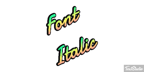 Font Italic Text effect