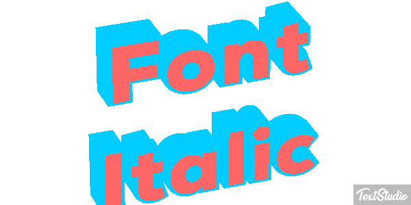 Font Italic Text effect