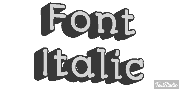 Font Italic Text effect