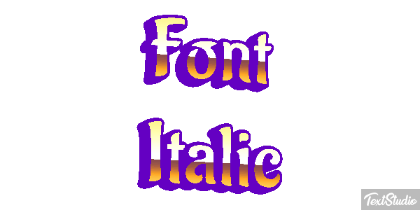 Font Italic Text effect