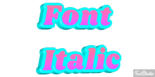 Font Italic Text effect