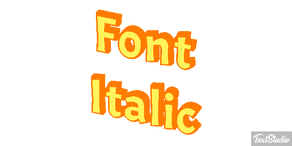 Font Italic Text effect