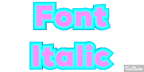 Font Italic Text effect
