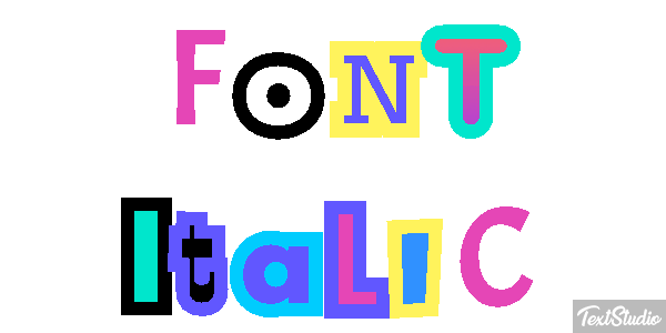 Font Italic Text effect