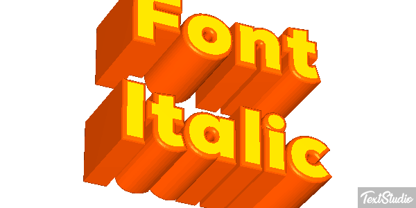 Font Italic Text effect