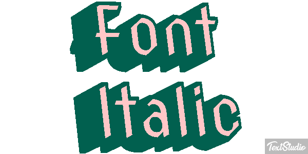 Font Italic Text effect