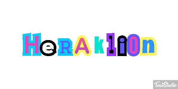 Heraklion Tekst effect