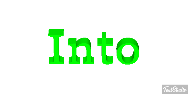 Into Efeito do texto