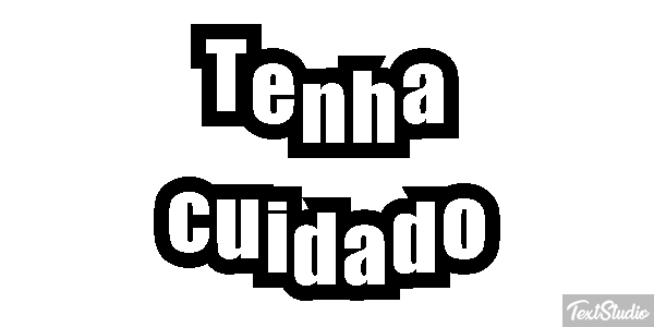 Tenha cuidado Efeito do texto