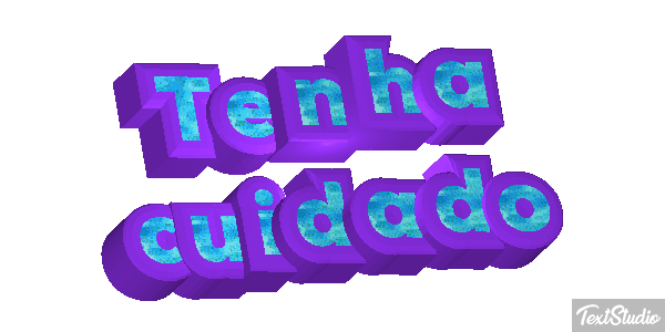 Tenha cuidado Efeito do texto