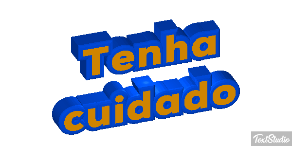 Tenha cuidado Efeito do texto