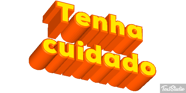 Tenha cuidado Efeito do texto