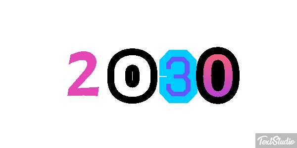 2030 Text effect