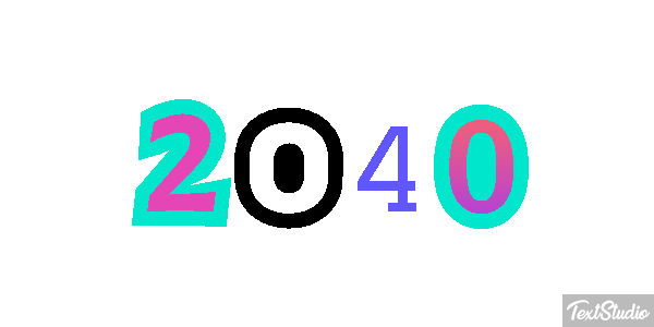 2040 Efeito do texto